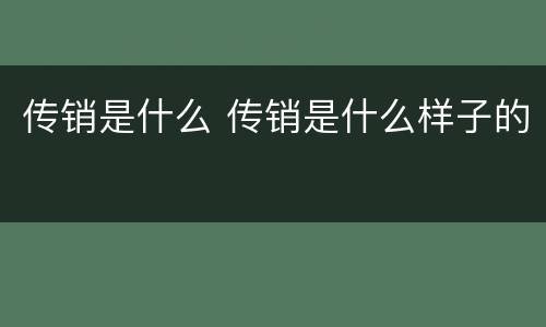 传销是什么 传销是什么样子的