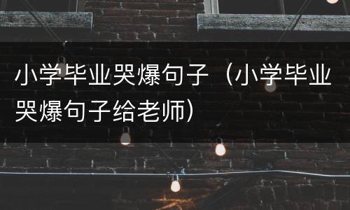 小学毕业哭爆句子（小学毕业哭爆句子给老师）