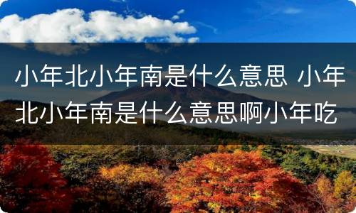 小年北小年南是什么意思 小年北小年南是什么意思啊小年吃什么