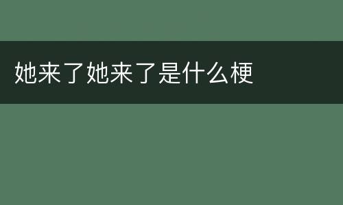 她来了她来了是什么梗