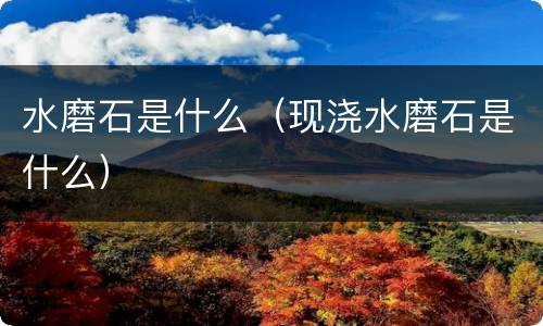 水磨石是什么（现浇水磨石是什么）