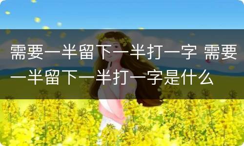 需要一半留下一半打一字 需要一半留下一半打一字是什么