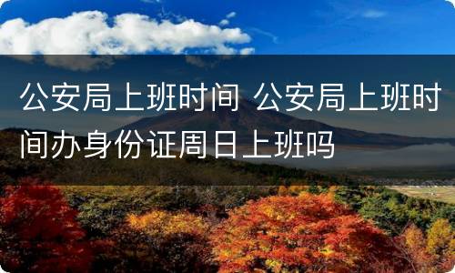 公安局上班时间 公安局上班时间办身份证周日上班吗