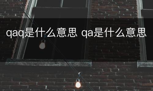 qaq是什么意思 qa是什么意思