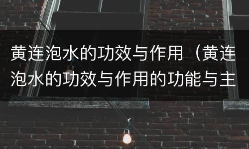黄连泡水的功效与作用（黄连泡水的功效与作用的功能与主治）