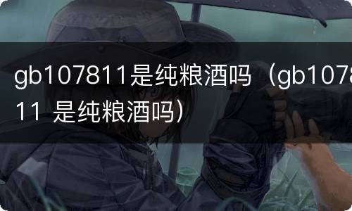 gb107811是纯粮酒吗（gb107811 是纯粮酒吗）