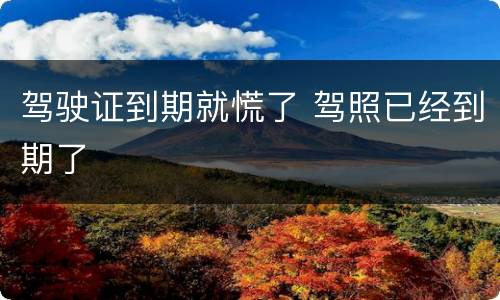 驾驶证到期就慌了 驾照已经到期了