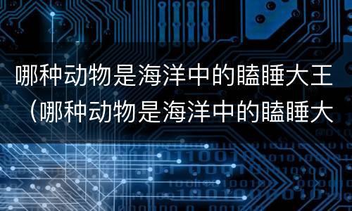 哪种动物是海洋中的瞌睡大王（哪种动物是海洋中的瞌睡大王海豚海象）