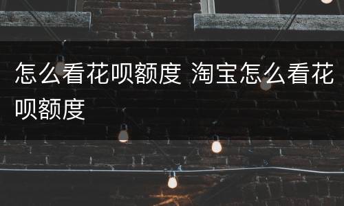 怎么看花呗额度 淘宝怎么看花呗额度