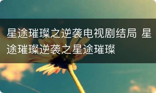 星途璀璨之逆袭电视剧结局 星途璀璨逆袭之星途璀璨