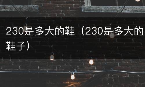 230是多大的鞋（230是多大的鞋子）