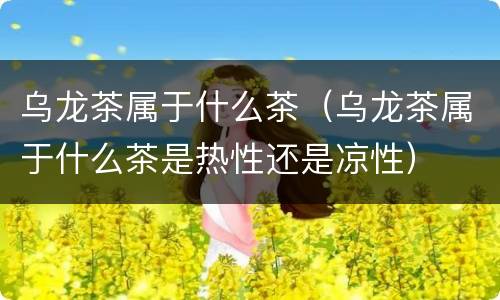 乌龙茶属于什么茶（乌龙茶属于什么茶是热性还是凉性）