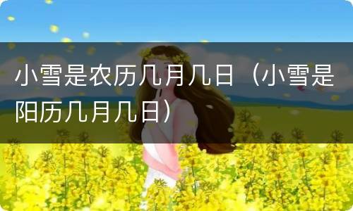 小雪是农历几月几日（小雪是阳历几月几日）