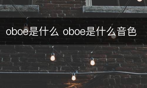 oboe是什么 oboe是什么音色