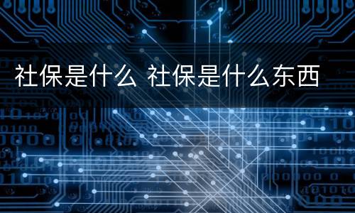 社保是什么 社保是什么东西