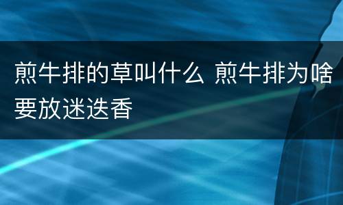 煎牛排的草叫什么 煎牛排为啥要放迷迭香