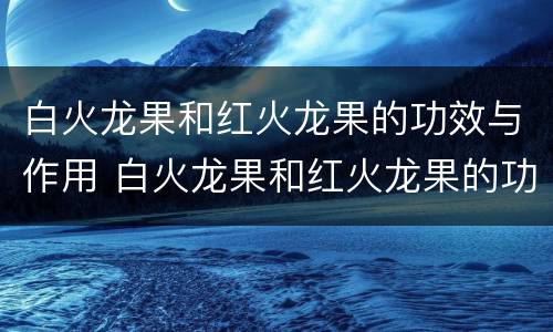白火龙果和红火龙果的功效与作用 白火龙果和红火龙果的功效与作用是什么