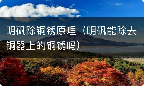 明矾除铜锈原理（明矾能除去铜器上的铜锈吗）