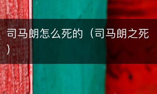 司马朗怎么死的（司马朗之死）