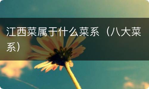 江西菜属于什么菜系（八大菜系）