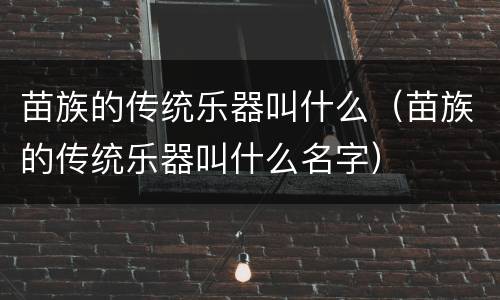 苗族的传统乐器叫什么（苗族的传统乐器叫什么名字）