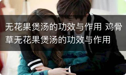 无花果煲汤的功效与作用 鸡骨草无花果煲汤的功效与作用