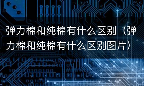 弹力棉和纯棉有什么区别（弹力棉和纯棉有什么区别图片）