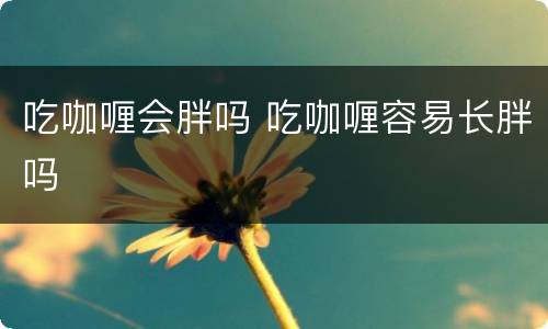 吃咖喱会胖吗 吃咖喱容易长胖吗