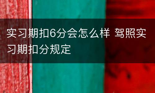 实习期扣6分会怎么样 驾照实习期扣分规定