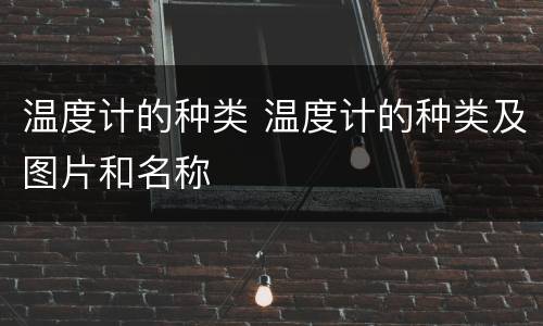 温度计的种类 温度计的种类及图片和名称