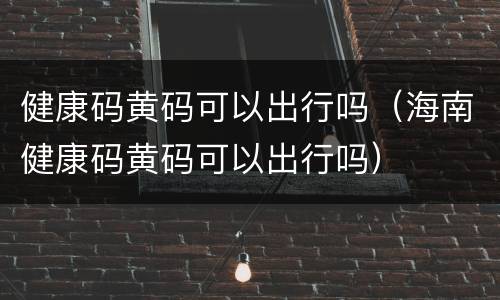 健康码黄码可以出行吗（海南健康码黄码可以出行吗）