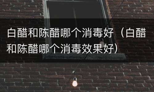 白醋和陈醋哪个消毒好（白醋和陈醋哪个消毒效果好）