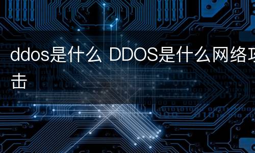 ddos是什么 DDOS是什么网络攻击