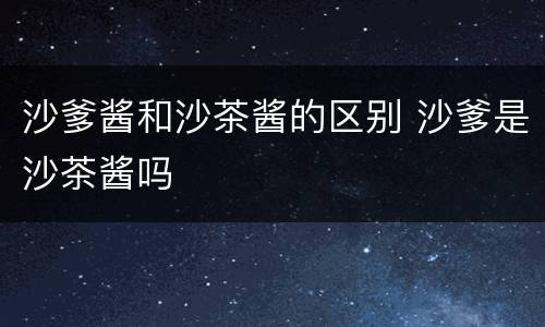沙爹酱和沙茶酱的区别 沙爹是沙茶酱吗