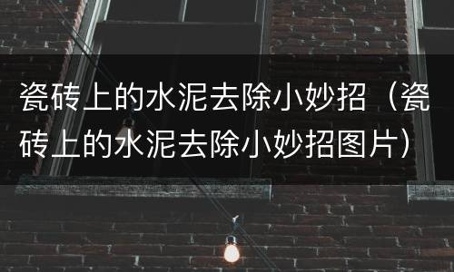 瓷砖上的水泥去除小妙招（瓷砖上的水泥去除小妙招图片）