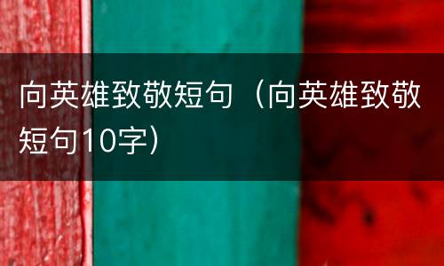 向英雄致敬短句（向英雄致敬短句10字）