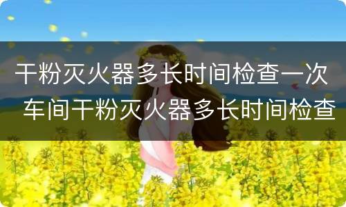 干粉灭火器多长时间检查一次 车间干粉灭火器多长时间检查一次