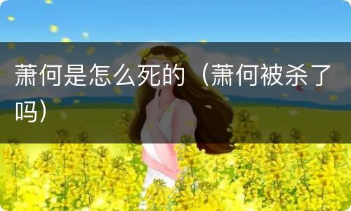 萧何是怎么死的（萧何被杀了吗）