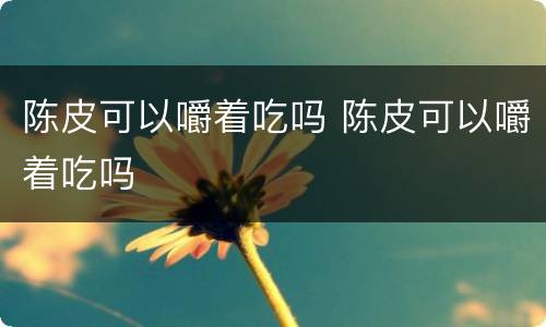 陈皮可以嚼着吃吗 陈皮可以嚼着吃吗