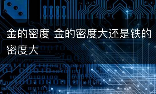 金的密度 金的密度大还是铁的密度大