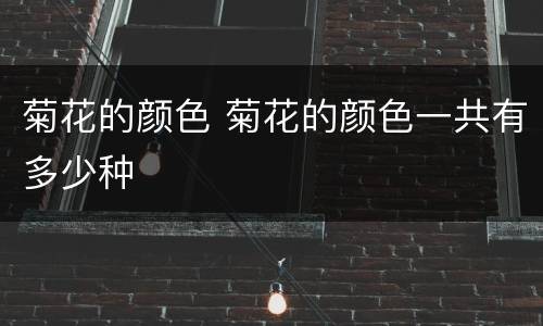 菊花的颜色 菊花的颜色一共有多少种