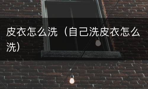 皮衣怎么洗（自己洗皮衣怎么洗）