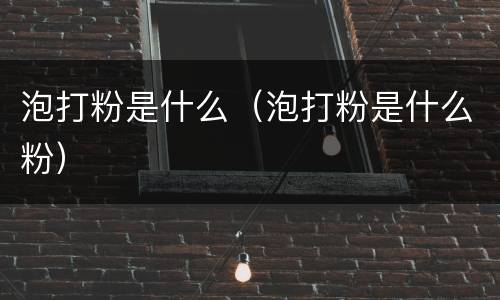 泡打粉是什么（泡打粉是什么粉）