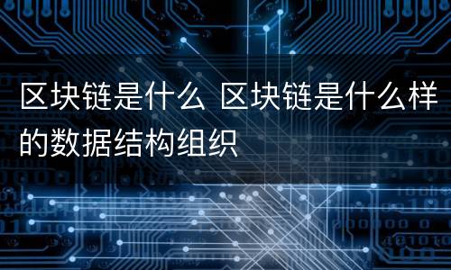 区块链是什么 区块链是什么样的数据结构组织