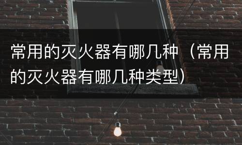 常用的灭火器有哪几种（常用的灭火器有哪几种类型）