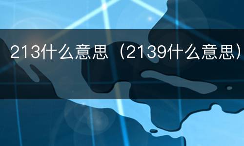 213什么意思（2139什么意思）