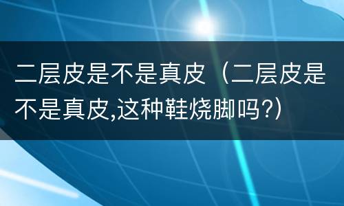二层皮是不是真皮（二层皮是不是真皮,这种鞋烧脚吗?）