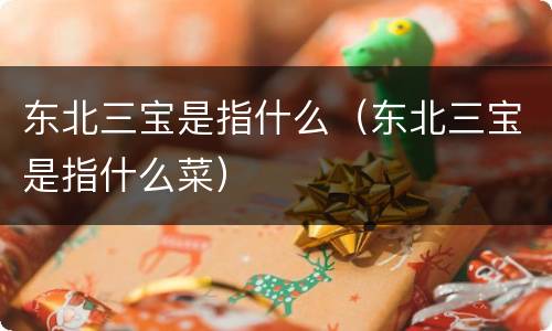 东北三宝是指什么（东北三宝是指什么菜）