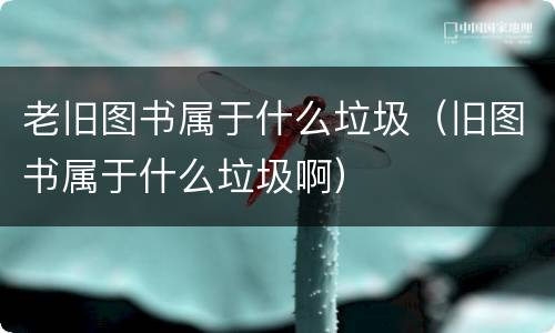 老旧图书属于什么垃圾（旧图书属于什么垃圾啊）