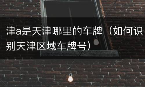 津a是天津哪里的车牌（如何识别天津区域车牌号）